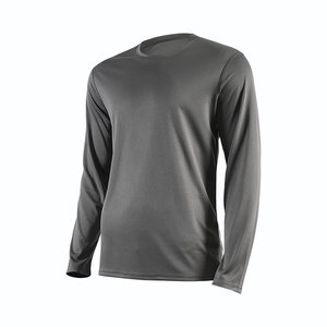 เสื้อยืดฟิตเนสแขนยาวสำหรับผู้ชายเสื้อออกกำลังกายผ้าฝ้าย95 5ยางยืด - Product Image 5