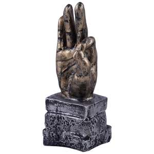 Décoration d'intérieur, statue de main en bronze avec base, objet décoratif, décoration de table de salon, sculpture antique, faite à la main - Product Image 4