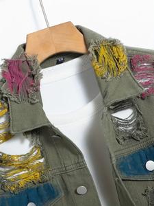 เสื้อแจ็กเก็ตผ้ายีนส์สีล้วนมีกระดุมปกคอพับตั้งหลายกระเป๋าลำลองแขนยาวสำหรับฤดูหนาว2025ใหม่ - Product Image 6