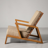 Fauteuil de salon en teck massif de style moderne avec coussin confortable, imperméable et durable pour une utilisation intérieure/extérieure, prêt pour le salon