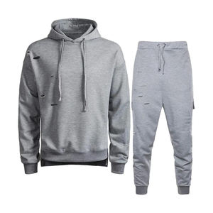 <b>Mens</b> Distressed Casual Tracksuit Stylish Two Piece Hoodie and <b>Joggers</b> Wear Trending Products - Product Image 4