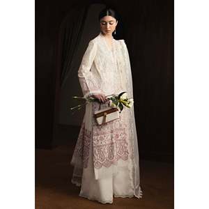 For <strong>ZARA</strong> SHAHJAHAN 3PC Chiffon Lawn Embroidered Top Dupatta and Trouser Set Khaddi Net Emb Dupatta BIC-4893 for Spring/Summer - Product Image 2