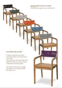 Sillón de Comedor para Exteriores de Madera Maciza de Teca Fuego Modern - Ecológico e Impermeable para Uso en Patio y Jardín - Product Image 3