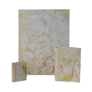 3 다른 크기의 색인 인쇄 노트북 A6 / A5 / A4. 노란색 베이지와 크림 그늘 종이 노트북의 대리석 종이 하드 커버 - Product Image 1