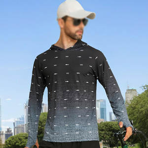 Sweat à capuche de pêche pour homme, couleur personnalisée noir et gris, sweats à capuche élégants sublimés en tissu polyester 2026 - Product Image 4