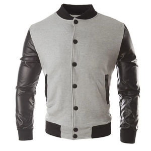 100% chaqueta de cuero Original de alta calidad para hombre, chaqueta universitaria Unisex con bordado de logotipo personalizado de béisbol - Product Image 1