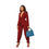 Elegante Completo Due Pezzi da Donna in Tinta Unita con Vita Media e Cintura Larga, Realizzato con Tecnica di Tintura Semplice - Product Image 3