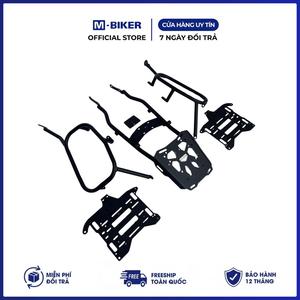 Ensemble complet de porte-bagages en acier inoxydable pour moto M-Biker Dual Sport avec design Cyberpunk, comprend une sacoche de selle et un sacoche pour casque - Product Image 2