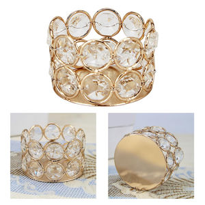 Portavelas votivo redondo grande de cristal, plateado, de acero inoxidable, con acabado elegante, perfecto para decoración de mesa con estilo en el hogar y eventos. - Product Image 4