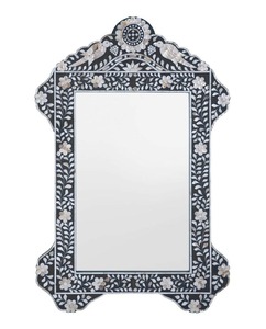 Luxury Large Rectangle Mother of Pearl Inlaid Wood Wall Decorative <b>Mirror</b> <b>Framed</b> Bedroom Living Room Bathroom faizacraft - Product Image 3