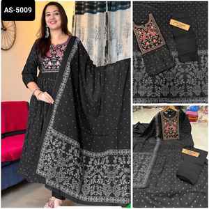 Ropa DE BODA Georgette étnica Impresión digital Top Dupatta Set con fabricación y precio al por mayor Traje de rayón Salwar Kameez - Product Image 2