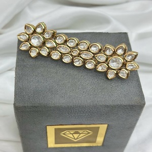 Designer Stylish Premium Quality Gold Finish Fine Kundan Four <b>Finger</b> <b>Ring</b> For Function Wedding Wear Collection For Women - Product Image 1