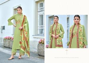 Designer PartyWear Readymade 14Kg Reyon Kurta Set avec broderie Travail avec impression numérique Maslin lourd Dupatta - Product Image 3