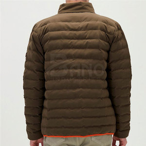 Nouveauté Veste bouffante d'hiver pour homme coupe ajustée en tissu à capuche avec fermeture éclair complète et col montant, étiquette personnalisée, quantité minimale de commande bas - Product Image 2