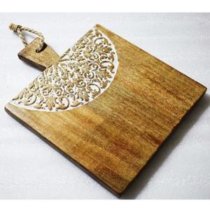 Tabla de Cortar Hecha a Mano de Madera con Forma Rectangular con Opción de Colgar con Cuerda Natural Personalizada para el Hogar, Hotel, Restaurante - Product Image 1