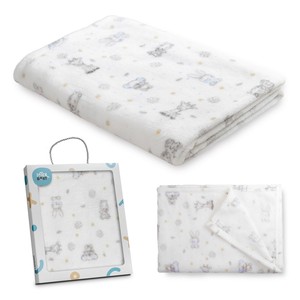 Couverture en peluche bleue Koala 80x110 imprimée Mod. Tapis tissé à motifs 80x110 cm - Product Image 1