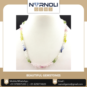 Chaînes de perles facettées en saphir multicolores de forme goutte d'eau Briolette, corindon naturel arc-en-ciel pour lustres et bijoux de luxe - Product Image 5