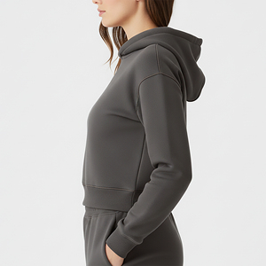 Sweat-shirts pour femmes de qualité supérieure OEM, 100% coton, poids lourd, logo imprimé DTF personnalisé, broderie 3D, respectueux de l'environnement, streetwear d'hiver - Product Image 3