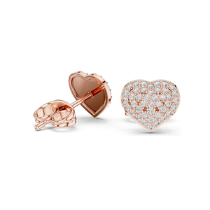 Pendientes de Diamantes en Forma de Corazón de 0.336 ct, Diamantes de Laboratorio de 0.336 CT, Oro de 18KT, 14KT, 10KT y Plata 925, Oro Rosa, Amarillo, Blanco - Product Image 4