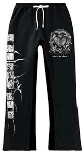 Fabricant de vêtements sur mesure, ensemble de survêtement avec pantalon de survêtement évasé et sweat-shirt à capuche court, effet délavé à l'acide, patch brodé - Product Image 4