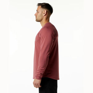 Camiseta de Manga Larga para Hombre de Alta Calidad, Poliéster/Algodón, Cuello Redondo, Tela de Lona, Transpirable, Informal para Exteriores - Product Image 4