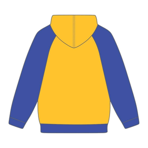 Sudadera con Capucha de Algodón con Mangas Raglán Azules y Cuerpo Dorado de Sigma Gamma Rho, Personalizada para la Hermandad Griega SGRho Divine Nine - Product Image 3