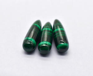 Cabochon en cristal de malachite naturelle gouttes 28X8 MM env. Pierres précieuses vertes en vrac pour la fabrication de bijoux - Product Image 6
