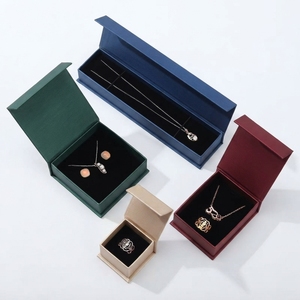 Boîte cadeau pour bijoux, petite, couleurs Morandi personnalisées, avec couvercle magnétique, en papier, pour emballage de bagues et colliers, vente en gros - Product Image 3