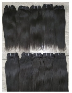 Venta al por mayor de mechones de pelo indio brasileño sin procesar, proveedor de extensión de cabello humano Remy de doble estiramiento, mechones de pelo virgen con cutícula Aliged - Product Image 3