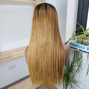 Perruques Lace Front Ombrées Transparentes 100% Cheveux Humains Vierges Vietnamiens Lisses Non Traités Perruque Frontale 13x4 Pré-Pluckée 200% - Product Image 4