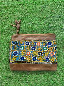 Bolso de mano de algodón Vintage Boho Banjara con bordado indio Jaipur, bolso hecho a mano y cierre de cremallera - Product Image 4