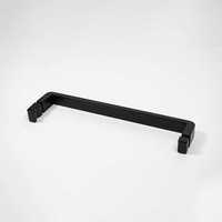Poignée de porte de douche en acier inoxydable 304 noir mat, barre carrée simple face pour porte de salle de bain sans cadre