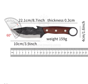 Personalizable OEM de alta calidad al aire libre táctico Camping cuchillo de caza Acero inoxidable mango de madera Funda de cuero 1 año de garantía - Product Image 3