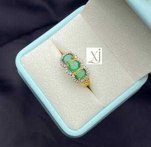 Bague Vintage Art Déco en Argent Sterling Plaqué Or en Moissanite avec Pierres Précieuses Vêtements de Luxe pour Femmes - Product Image 3