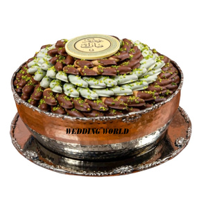 Bol à chocolat sur piédestal en métal, forme ronde, décoratif, de qualité supérieure, fait main - Product Image 2