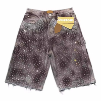 Shorts en jean personnalisés de haute qualité, style jorts, broderie graffiti, tendance estivale, pantalon de marque pour hommes, pantalon ample pour hommes, jorts en jean baggy