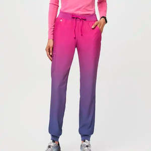 Scrubs d'infirmière OEM personnalisables pour femmes à la mode ensemble de gommages médicaux tissés uniformes d'infirmière d'hôpital imprimés - Product Image 2