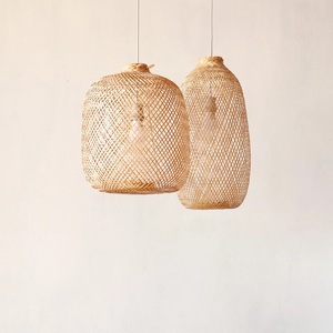 Best Price Hand Woven Natural Bamboo Rattan Lighting Decor Pendent <b>Hanging</b> <b>Lampshade</b> Cover Cheap High Quality - Product Image 6