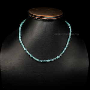 Top Grade Sky Apatite Gemstone Beads Natural Apatite Faceted Rondelle Bead Jewelry Apatite Bead <b>Necklace</b> for Her Dainty Jewelry - Product Image 3
