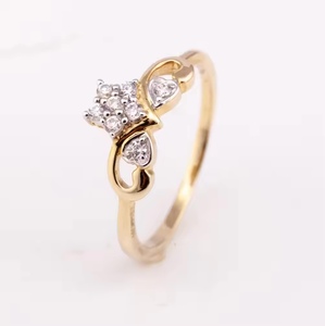 Anillo de aniversario chapado en oro amarillo de 18 quilates clásico, joyería de piedras preciosas de la R-10499 con regalo de diamantes para fiestas de Tailandia - Product Image 1