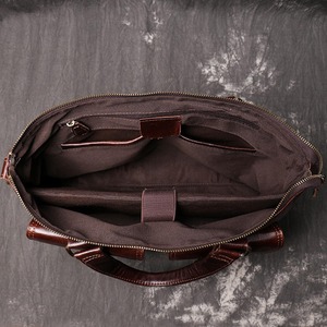 Haute qualité luxe en cuir véritable marine ordinateurs Trolley sac avec bandoulière pochette pour ordinateur portable sac poignée pochette d'ordinateur - Product Image 6