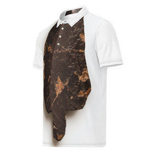 Da uomo Slim Fit per Polo t-shirt lunga lunghezza corta opzioni luce scura tecniche ricamate in cotone misto Spandex solido - Product Image 5