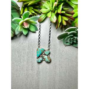 Ella Peters # Collier géométrique en turquoise et argent sterling pour occasions spéciales - Product Image 1