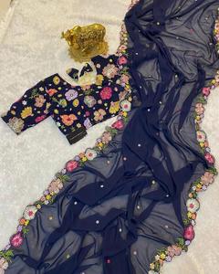 Sari de créateur indien le plus exporté Dernières exclusives Royal Saree Fancy Blouse Premium Quality Bridal Ethnic Party Wear Women - Product Image 4