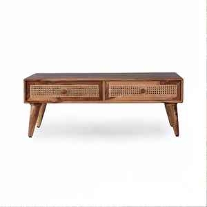 Table basse en bois massif de style scandinave du milieu du siècle avec rangement, écologique, durable, meubles en bois de luxe faits à la main - Product Image 2