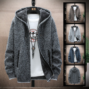 Sweat-shirt à capuche pour homme, logo personnalisé par le fabricant, tricot, vêtement en maille, veste, manteau, automne, hiver, polaire épais et chaud - Product Image 5