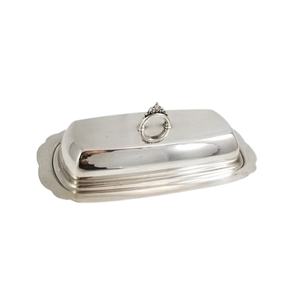 Argenterie Plat à beurre en acier inoxydable Plats et assiettes Design classique Plateau de table Meilleur plat à beurre pour cuisine et petit déjeuner - Product Image 2