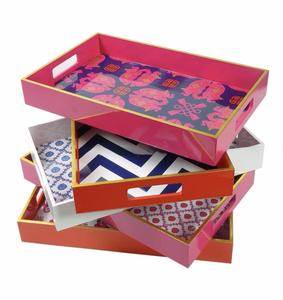 Bandeja de Servicio de Diseño con Recubrimiento de Esmalte de Madera MDF, Bandeja de Mesa de Alta Calidad para Hoteles y Restaurantes - Product Image 1