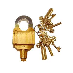 पीतल पैडलॉक पूरी तरह कार्यात्मक हस्तनिर्मित पहेली लॉक कुंजी शैली और सुरक्षा 6 प्रमुख पीतल के संयोजन - Product Image 3