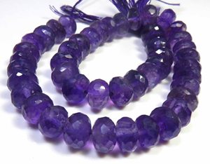 Perles en vrac Rondelle d'améthyste violette 10 "brin coupe à facettes 8.5-9mm gemmes brésiliennes naturelles de qualité supérieure 130 carats - Product Image 2